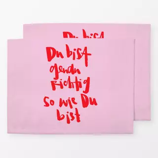 Tischset Du Bist Richtig rosa rot