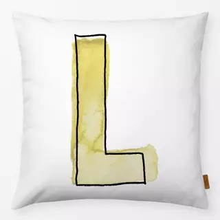 Kissen L Buchstabe zitronengelb