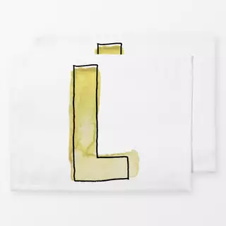 Tischset L Buchstabe zitronengelb