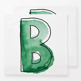 Servietten B Buchstabe Wasserfarbe grün