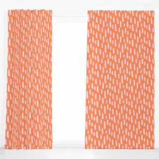 Dekovorhang Brush Strokes Orange & Blush