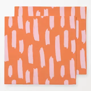 Servietten Brush Strokes Orange & Blush