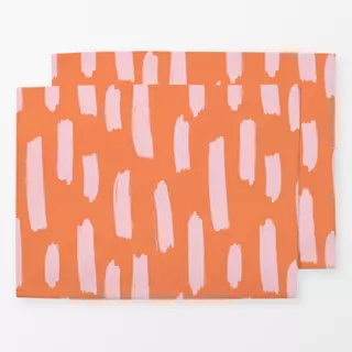 Tischset Brush Strokes Orange & Blush