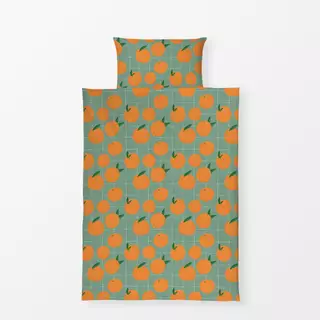 Bettwäsche Orange Grid