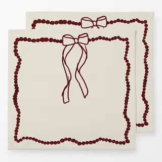 Servietten Beige/Red