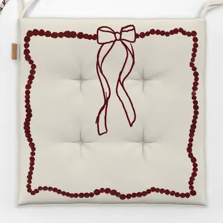 Sitzkissen Beige/Red