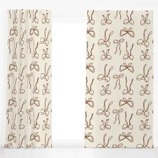Dekovorhang CANCEL Holiday Bows Beige and Red