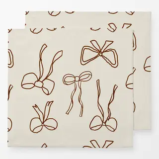 Servietten CANCEL Holiday Bows Beige and Red