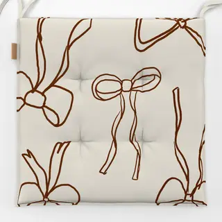 Sitzkissen CANCEL Holiday Bows Beige and Red