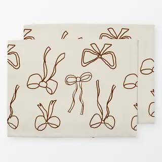 Tischset CANCEL Holiday Bows Beige and Red