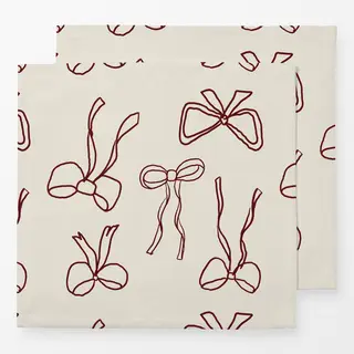 Servietten Beige/Red