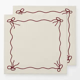 Servietten Beige/Red
