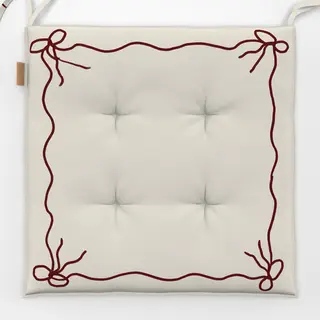 Sitzkissen Beige/Red