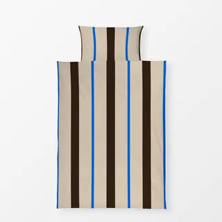 Bettwäsche Electric Blue and Mocha Stripe