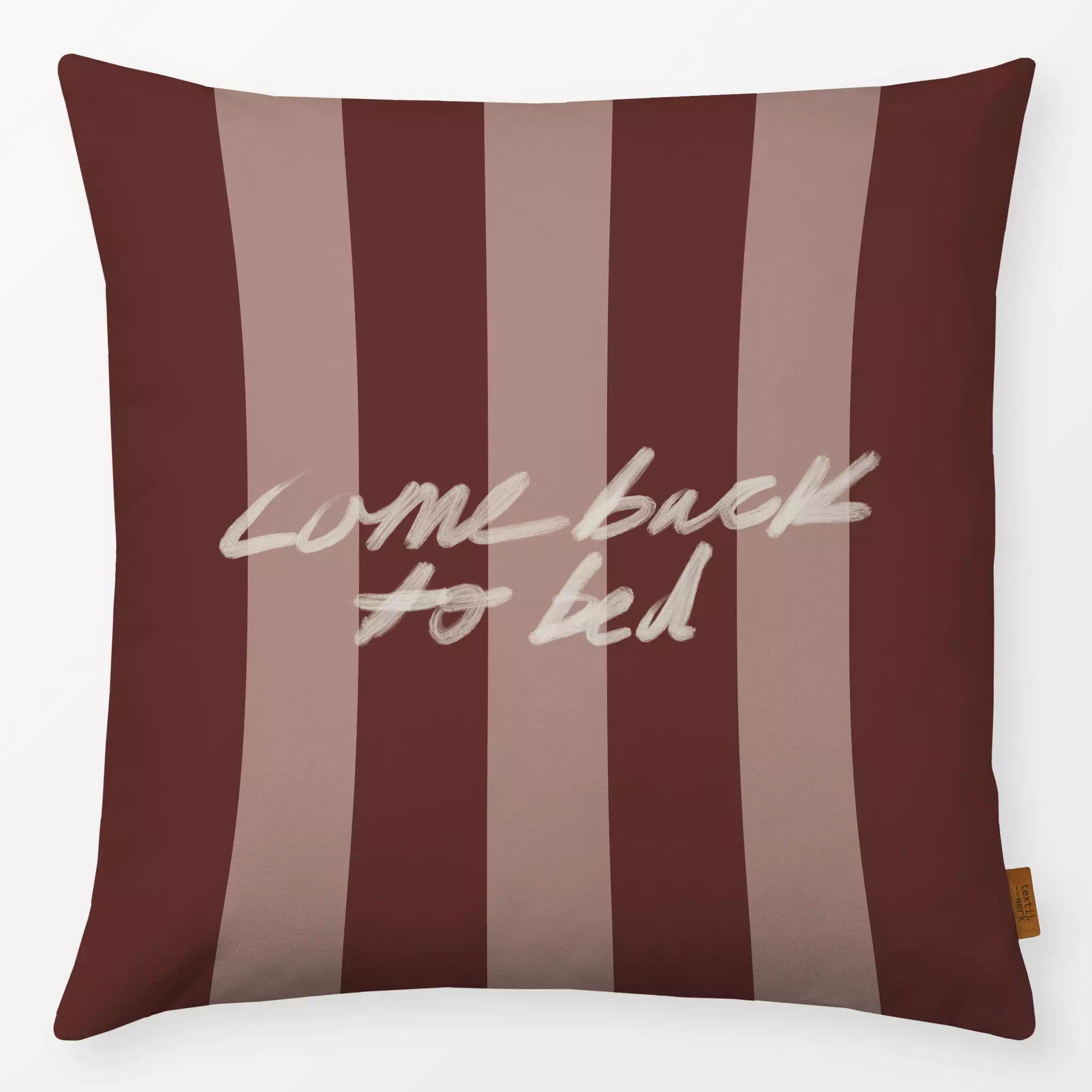 Kissen Come Back to Bed Stripe - Liebe, Romantik & Pride, Symbole & Muster - von „KunstbyStephie"; boho, Retro, vintage, typ...