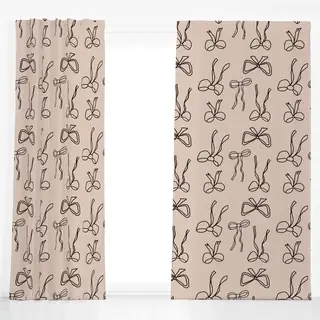 Dekovorhang CANCEL Holiday Bows Pink and Brown