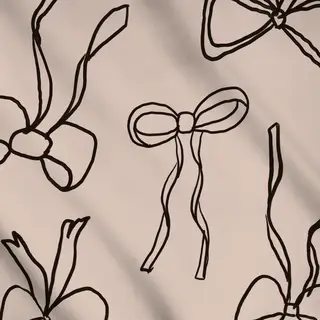 Meterware CANCEL Holiday Bows Pink and Brown