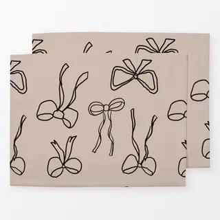 Tischset CANCEL Holiday Bows Pink and Brown