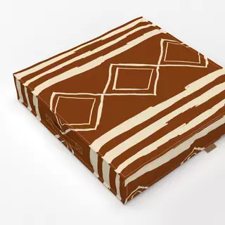 Bodenkissen Boho Brown Triangle & Stripes
