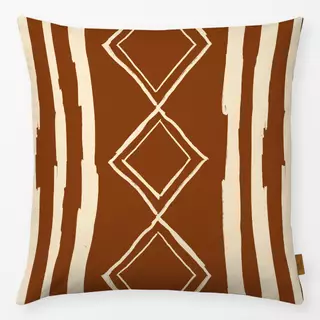 Kissen Boho Brown Triangle & Stripes
