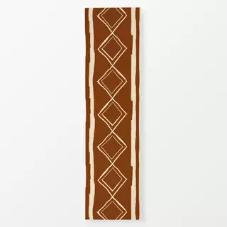 Tischläufer Boho Brown Triangle & Stripes