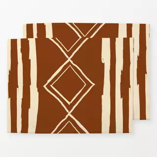 Tischset Boho Brown Triangle & Stripes