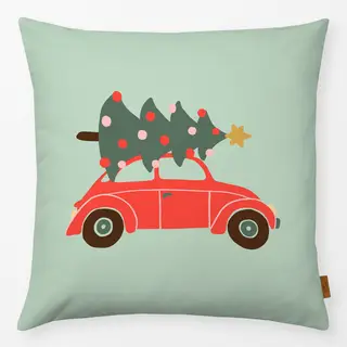 Kissen Cute Car With Christmas Tree