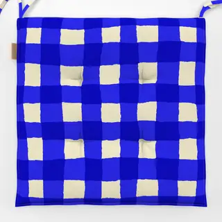 Sitzkissen Italian Blue Gingham Pattern