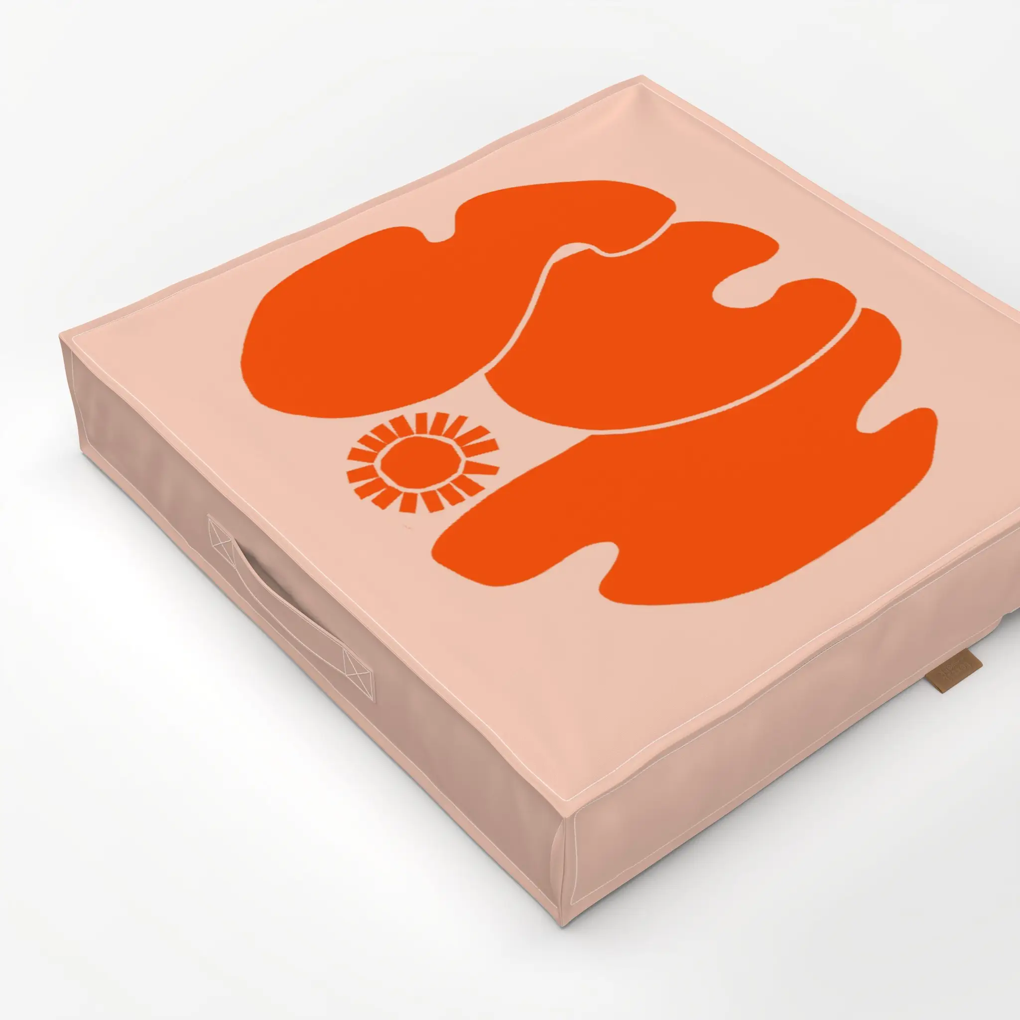 Bodenkissen SUN Floor Cushion - Sommer, Sprüche & Schriftzüge - von „By Anna Sienna"; Retro, Sonne, Orange, Sommer, typograf...