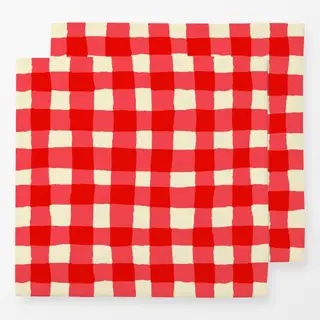 Servietten Italian Red Gingham Pattern