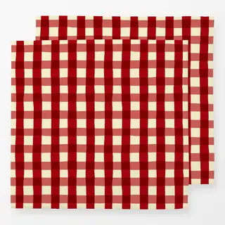 Servietten Christmas Gingham Red