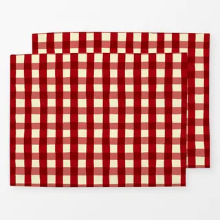 Tischset Christmas Gingham Red