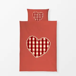 Bettwäsche Christmas Gingham Heart