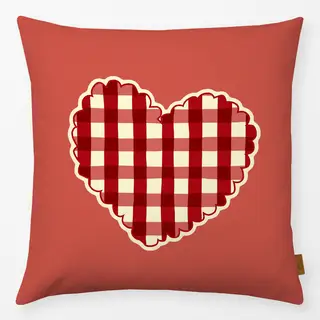 Kissen Christmas Gingham Heart