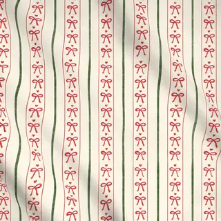 Meterware Christmas Stripes With Bows