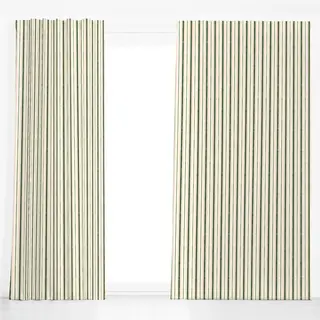 Dekovorhang Christmas Green Stripes on Cream