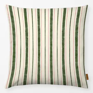 Kissen Christmas Green Stripes on Cream