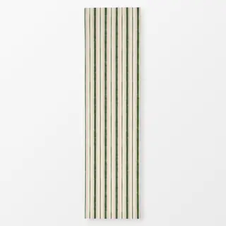 Tischläufer Christmas Green Stripes on Cream