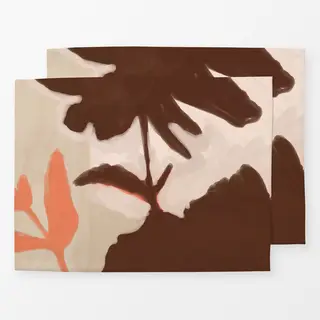 Tischset Brown Plant Silhouette