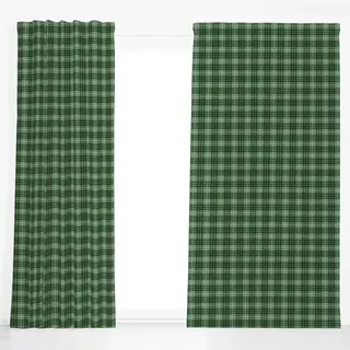 Dekovorhang Green Christmas Plaid