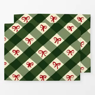 Tischset Christmas Gingham With Bows