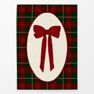 Geschirrtücher Red Christmas Bow on Plaid