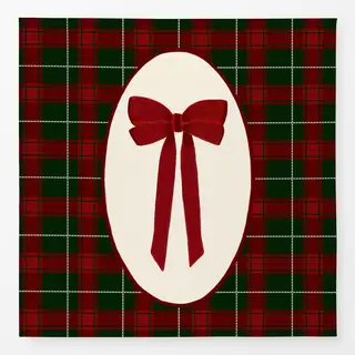 Tischdecke Red Christmas Bow on Plaid