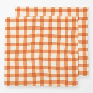 Servietten Orange Gingham