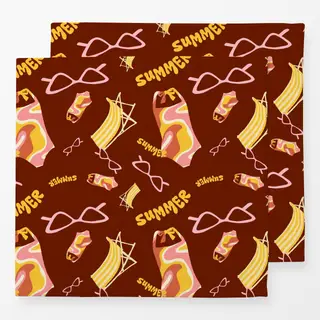 Servietten Playful Retro Summer Pattern