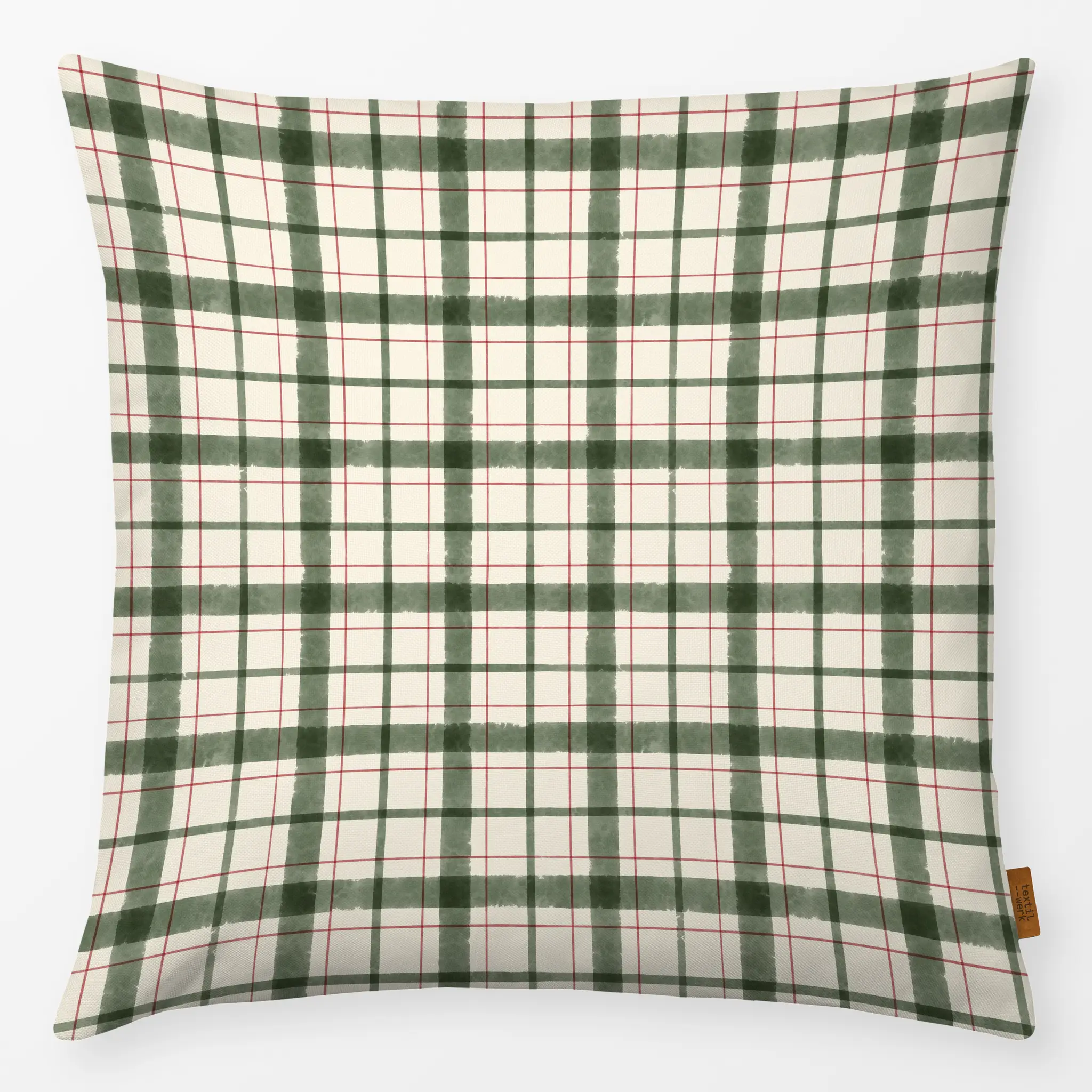 Kissen Kissen Christmas Green & Cream Plaid