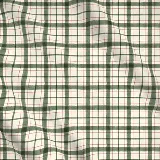 Meterware Christmas Green & Cream Plaid