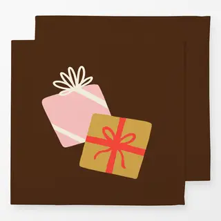 Servietten Christmas Gifts On Brown