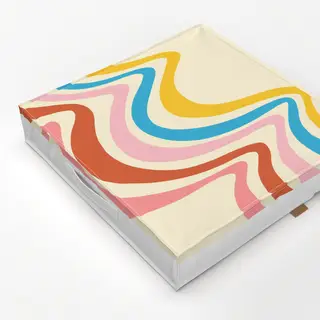 Bodenkissen Colorful Wavy Retro Pattern