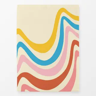 Geschirrtücher Colorful Wavy Retro Pattern